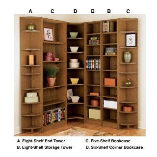 Six Shelf Corner Bookcase (CHERRY)