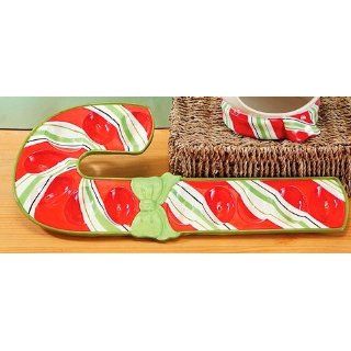 Candy Cane Shaped Christmas Holiday Deviled Egg Serving
