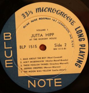  Hipp at The Hickory House LP Blue Note BLP 1515 DG Flat Edge 