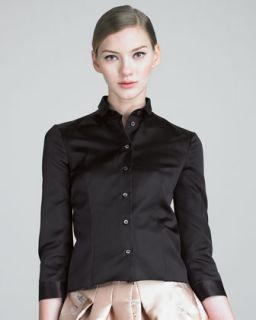 jil sander navy three quarter sleeve blouse original $ 700 245