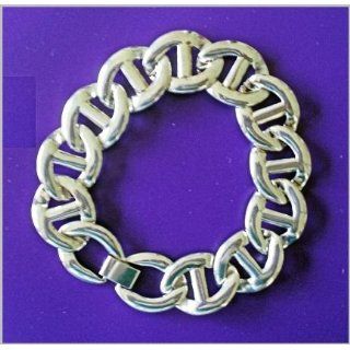 Silver tone Chrome Chain link Bracelet 
