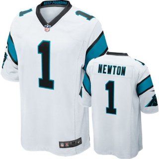 Cam Newton Jersey: Away White Game Replica #1 Nike