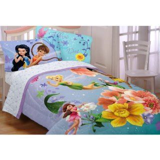 Disney Fairies Fantasy Floral 5 Piece Full Bed Set