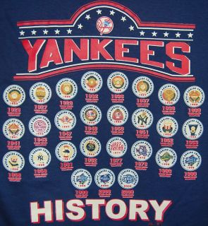 New York Yankees All Time History Navy T Shirt Tee MD