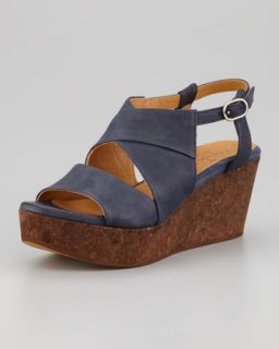  available in navy $ 365 00 coclico melania platform wedge sandal navy