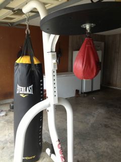 Century Punching bag stand & Everlast punching bag / speed bag