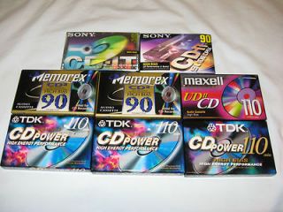 Lot of 8 SEALED High Bias Audio Cassettes TDK Maxell Sony Memorex 90