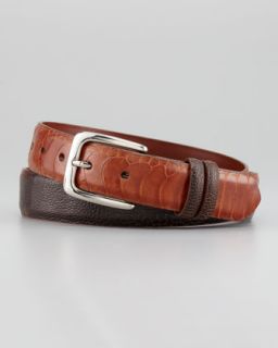 ostrich leg belt cognac $ 220