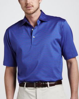 N22R9 Peter Millar Classic Fit Striped Polo, Rebel Blue/Royal