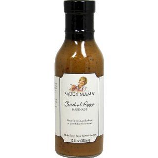 Saucy Mama Cracked Pepper Marinade 12 oz Bottle Grocery