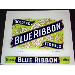 Blue Ribbon Embossed Inner Cigar Label, 1930s Everything