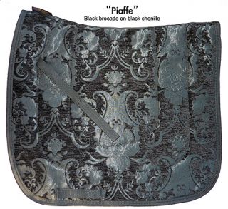  Black on Black Chenille Baroque Dressage Saddle Pad Lipizzan