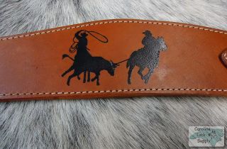  Roping Stencilled Roper Style Leather Breast Collar NEW HORSE TACK