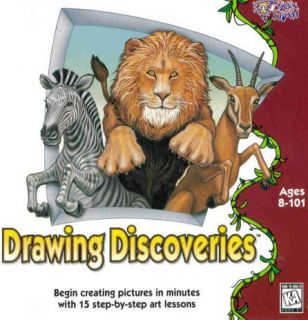 Drawing Discoveries PC CD Kids Learn to Draw Animals