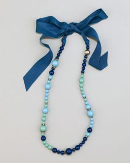 lanvin beaded ribbon necklace turquoise $ 595