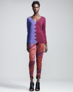 43WP Kelly Wearstler Slither Colorblock Sweater & Spear Printed Silk