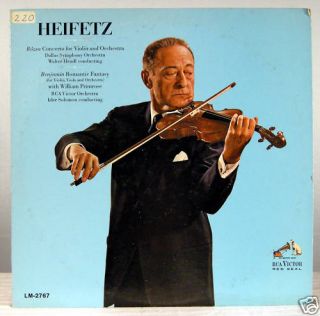Heifetz Rozsa Concerto Primrose RCA LM 2767 Violin LP