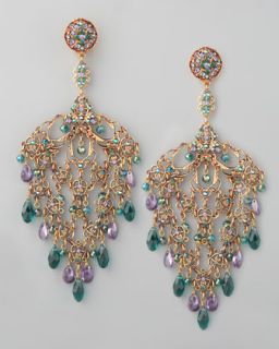 Y1ATR Jose & Maria Barrera Crystal Lace Filigree Earrings