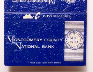 1970s Matchbook Montgomery County Nat Bank Hillsboro IL
