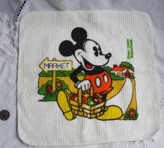 Vintage 60s Mickey Mouse Kitchen WASH CLOTH, Unused WDP Walt Disney