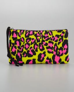 Zara Terez Scuba Large Cosmetic Bag, Lime Leopard   