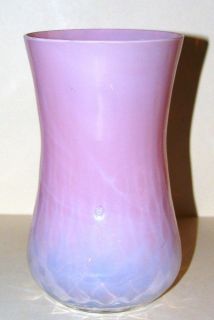Antique New England Hobbs Peach Blow Art Glass Spooner Vase