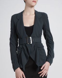 Donna Karan Belted Romantic Ruched Jacket   