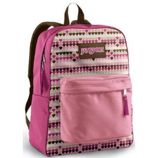 Jansport Superbreak Pink Hearts Girls Backpack: Everything