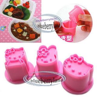 Sanrio HELLO KITTY Vegetable Cookie Mold Cutter 3 Stamp mould kitchen
