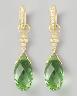 Y16L3 JudeFrances Jewelry Green Quartz Briolette Charms