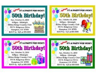 Personalized 40th 50th 60th Birthday Party Invitations