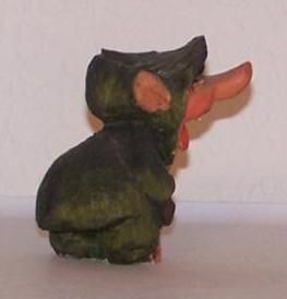 Henning Norwegian Wood Troll Carved by Hand in Norway 3 1 4 Green
