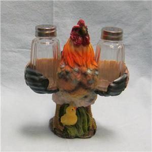 Henny Penny Spice Chicken Salt and Pepper Shaker Holder Figurine