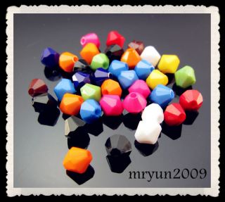 Lot Bulk 200pcs Mixed Colors Acrylic Rhombic Spacer Charms Beads 6mm