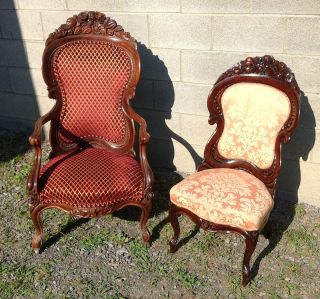 BELTER HENRY CLAY ROSEWOOD LAMINATED ARM CHAIR AND SIDE CHAIR