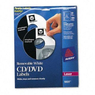 CD/DVD Removable White Matte Labels for Laser Printers