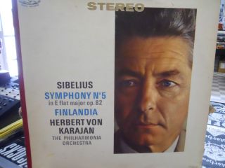 Herbert Von Karajan Sibelius Symphony N 5 Angel Records LP VG