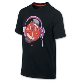 Kids Nike Headphone Ball Tee Shirt Black/Team