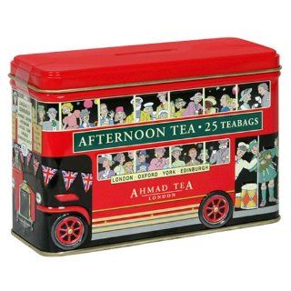 Ahmad Tea London Bus Tin, English Afternoon, 25 Count Tin (Pack of 4