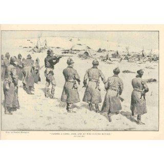 1898 Frederic Remington Soldiers Firing At Indian Camp