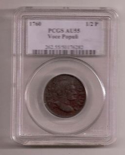 1760 Hibernia Voce Populi Colonial Coin