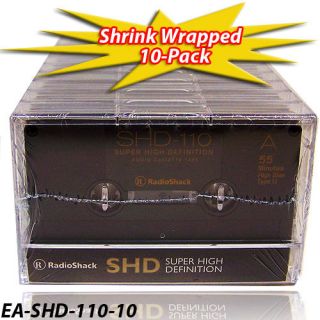 Radio Shack Super Hi Def 110 MIN Cassette Tape 10 Pack
