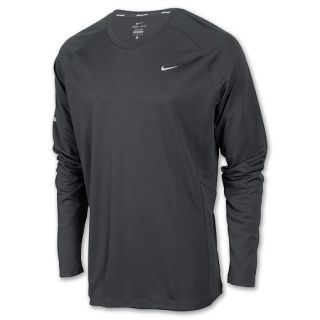 Mens Nike Miler Running Shirt Anthracite/Silver