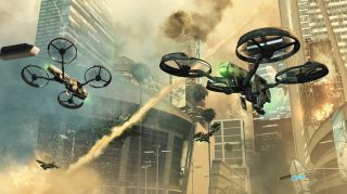Combat drones firing on ground positions in Call of Duty Black Ops II