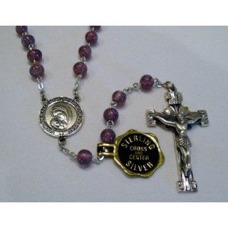 Godmother Glass Lavender Bead Rosary 