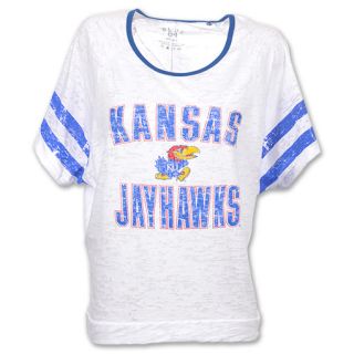 Kansas Jayhawks Burn Batwing NCAA Womens Tee Shirt