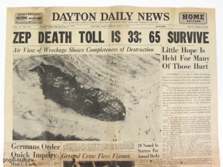 Hindenburg Disaster Original 1937 Dayton Oh Newspaper