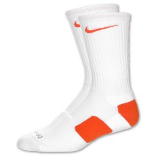 Nike Elite Mens Basketball Crew Socks White/Orange