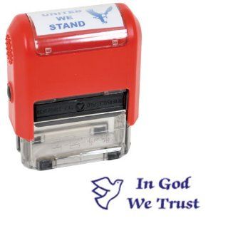 Patriotic Self Inking Rubber Stamp   IN GOD WE TRUST