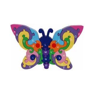 Alphabet Butterfly Wood Puzzle: Toys & Games